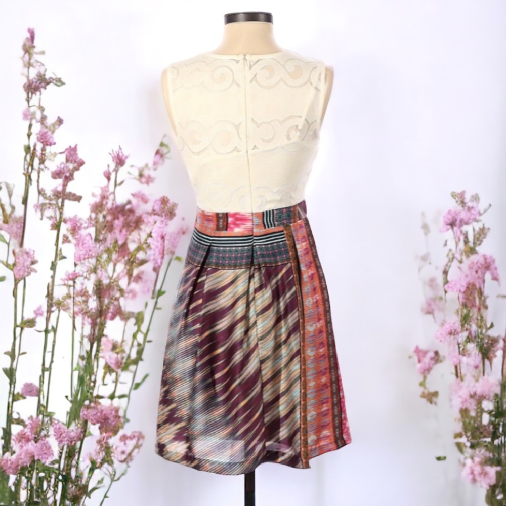 Weston Wear By Anthropologie Mismado Lace Pleated Dress Size 8 - Picture 9 of 15